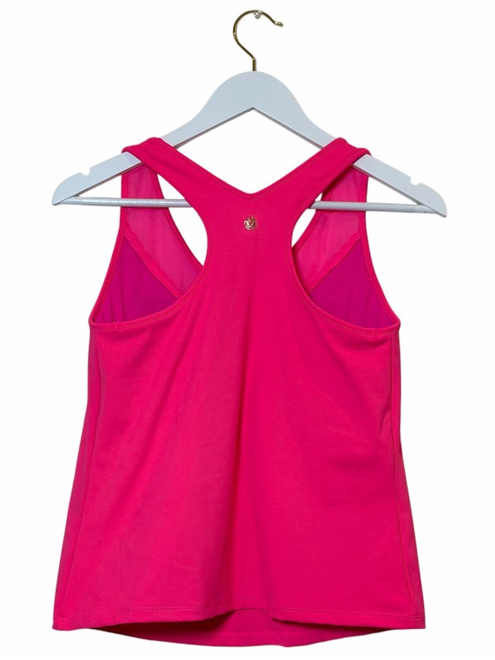 Lilly Pulitzer Luxeletic Euclid Scalloped Bra Tank Top in Pink Grenadine- Size M - Picture 5 of 12